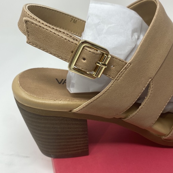 VANELI Mayo Sabbia Womens Block Heel Sling Back Upper Leather Buckle Size 7M NEW - Picture 4 of 13